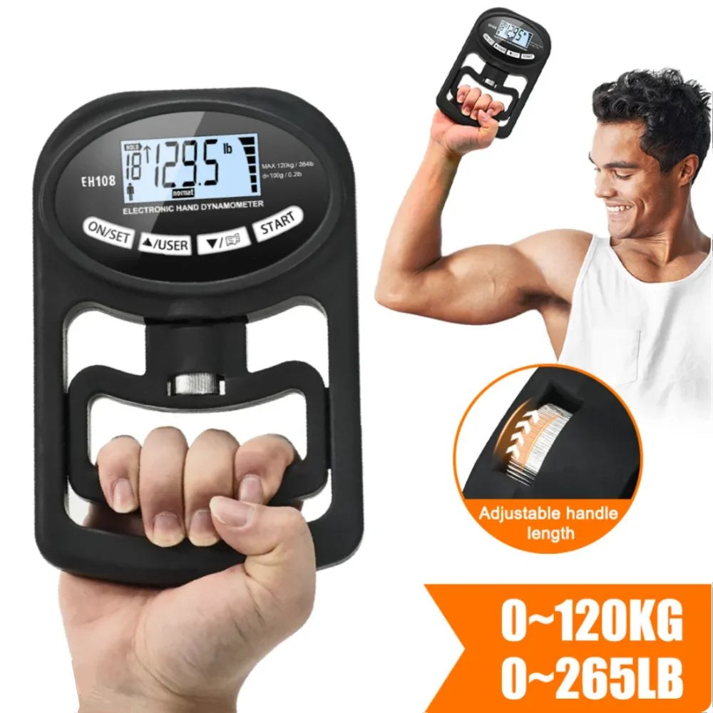 Grip Strength Tester 265Lbs/120Kg Digital Hand Dynamometer