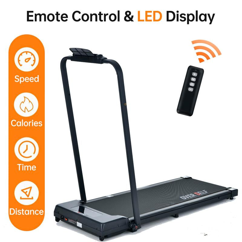 6.2MPH Foldable Portable Treadmill with Handlebar Remote Control, Safety Lock, Easy Storage Options