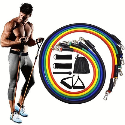 1 Set Multifunctional Resistance Band Kit with Carrying Pouch, Gym Exercise Equipment for Home Workout, Gym Accessories, Gymtok