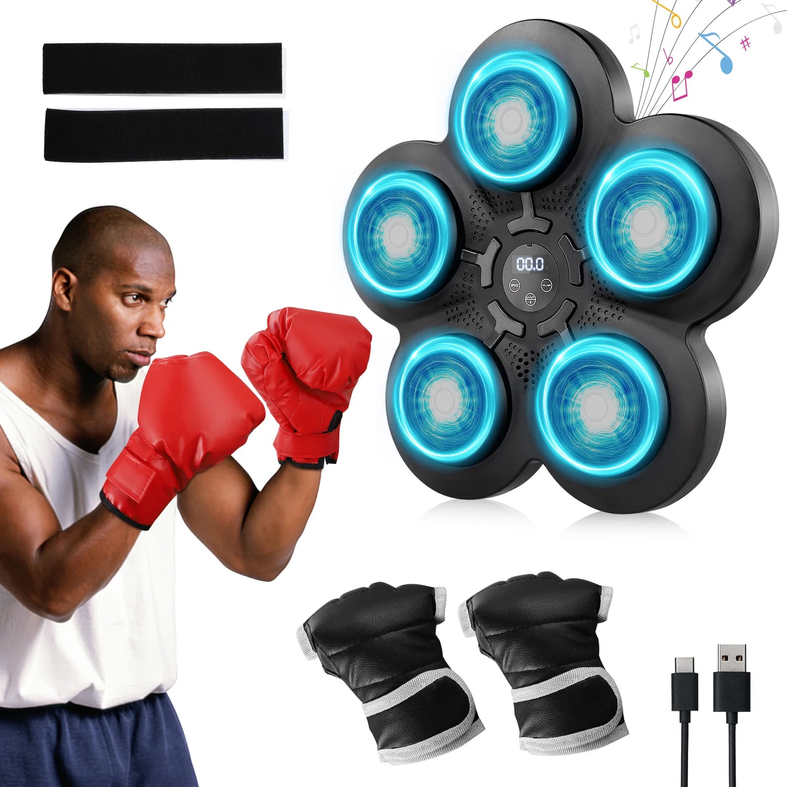 Boxing Machine Music Electronic Boxing Wall Target with 5 Lights and Bluetooth Sensor