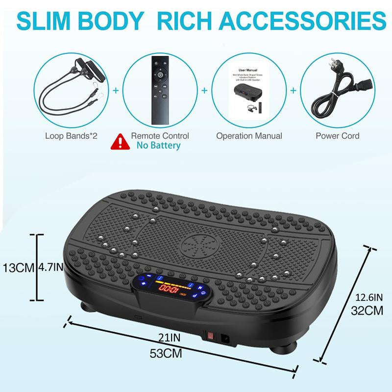 Vibration Plate Fitness Platform Exercise Machine Vibrating Shaking Full Body Shaker Workout 