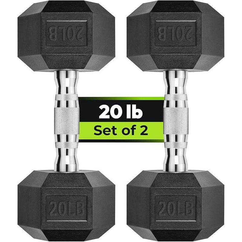 Hex Dumbbell - Rubber Encased Strength Training Hand Weights