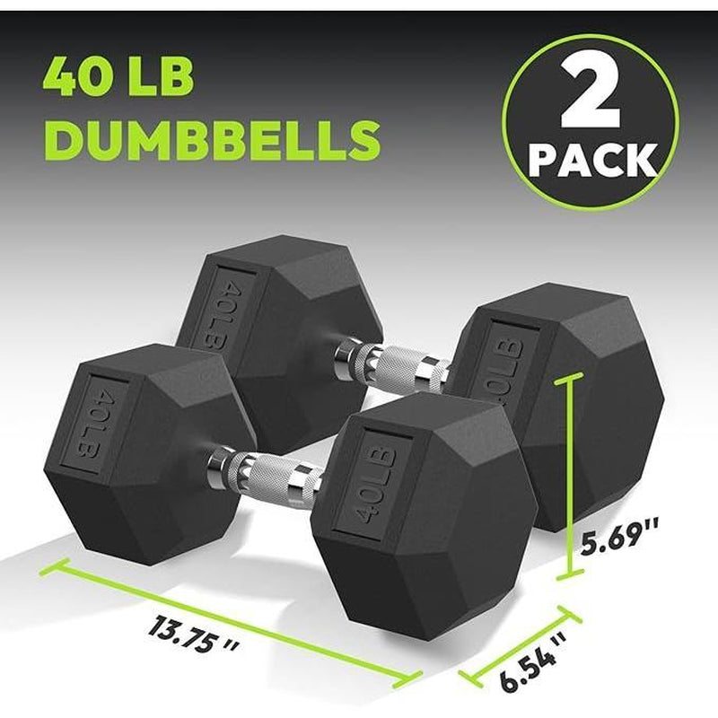 Hex Dumbbell - Rubber Encased Strength Training Hand Weights