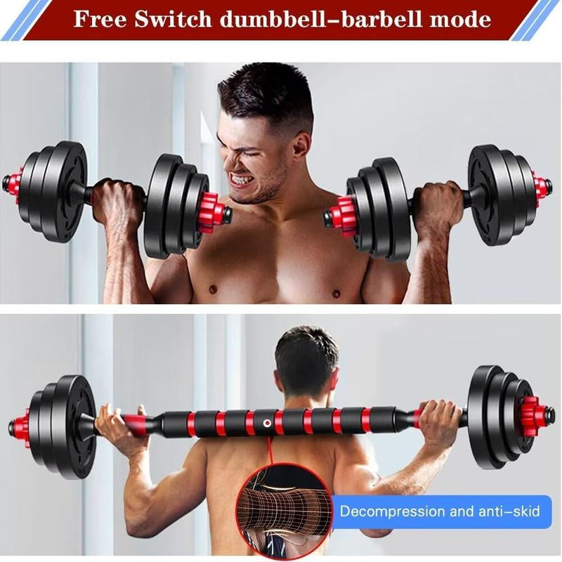 Adjustable-Dumbbells-Sets Convertible to Barbell a Pair of Lightweight for Home Gym