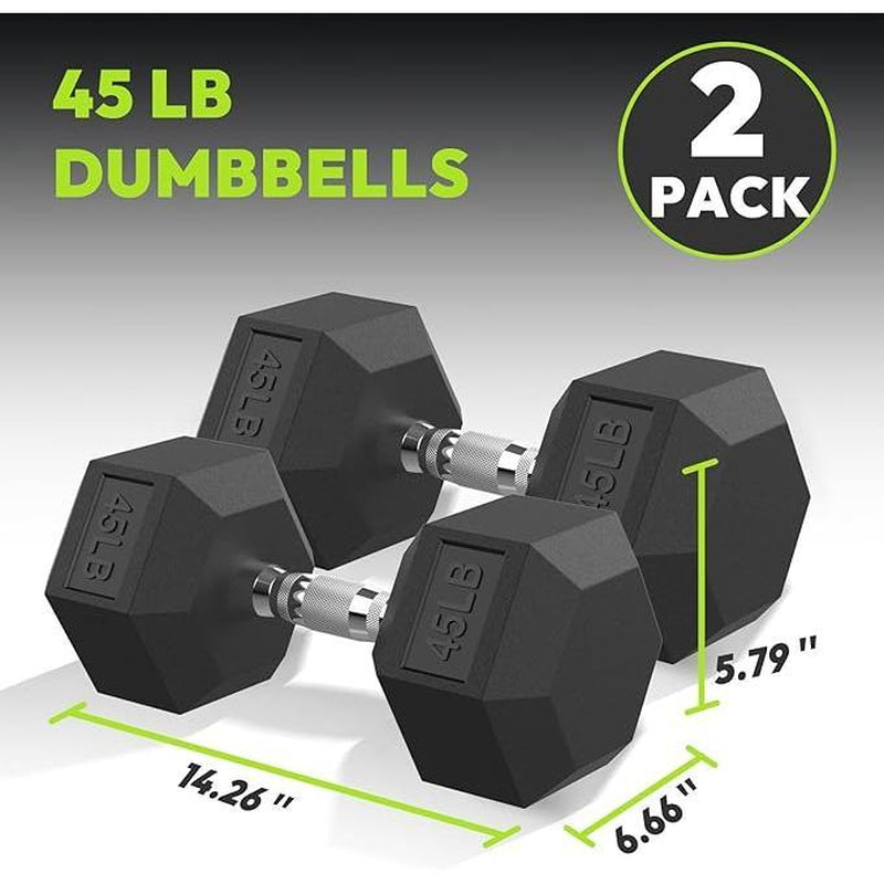 Hex Dumbbell - Rubber Encased Strength Training Hand Weights