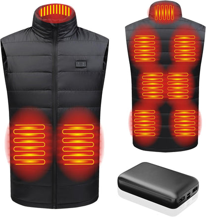 Mens Heated Vest with 3 Heating Level & 9 Heating Zones