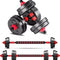 Adjustable-Dumbbells-Sets Convertible to Barbell a Pair of Lightweight for Home Gym