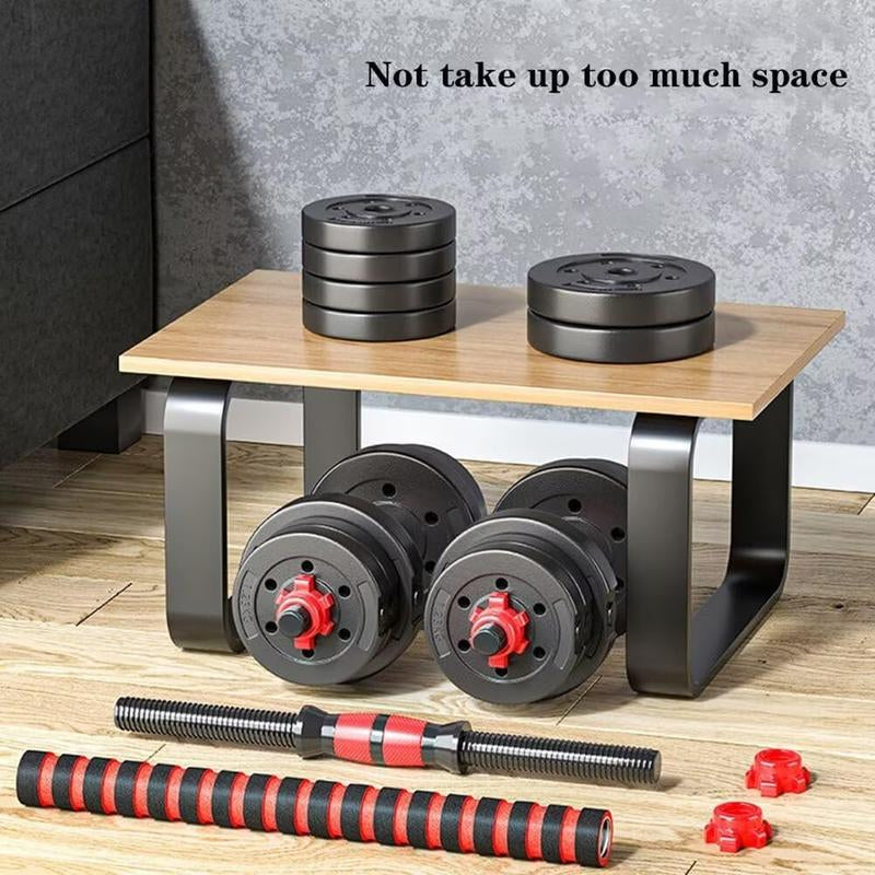 Adjustable-Dumbbells-Sets Convertible to Barbell a Pair of Lightweight for Home Gym