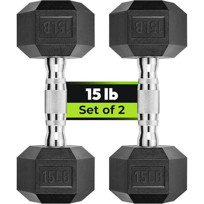 Hex Dumbbell - Rubber Encased Strength Training Hand Weights