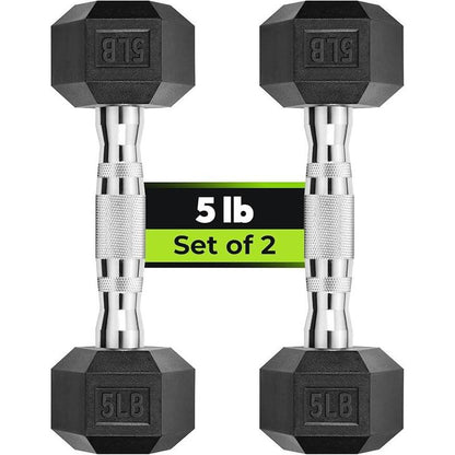 Hex Dumbbell - Rubber Encased Strength Training Hand Weights