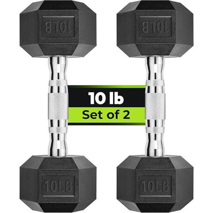 Hex Dumbbell - Rubber Encased Strength Training Hand Weights