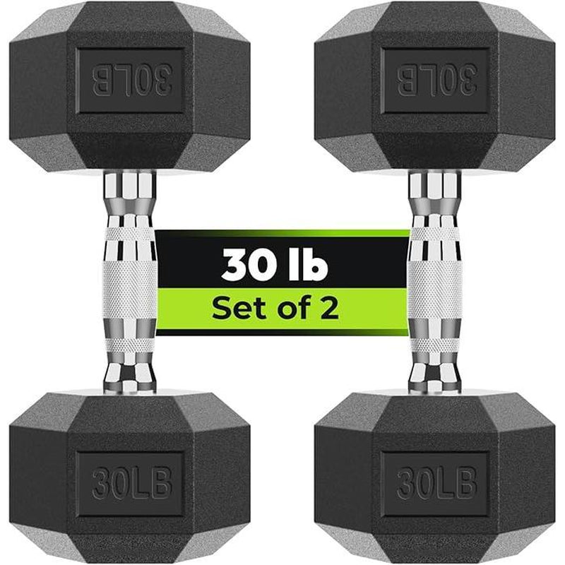 Hex Dumbbell - Rubber Encased Strength Training Hand Weights