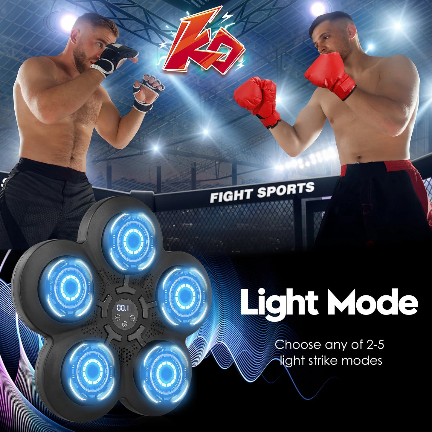 Boxing Machine Music Electronic Boxing Wall Target with 5 Lights and Bluetooth Sensor