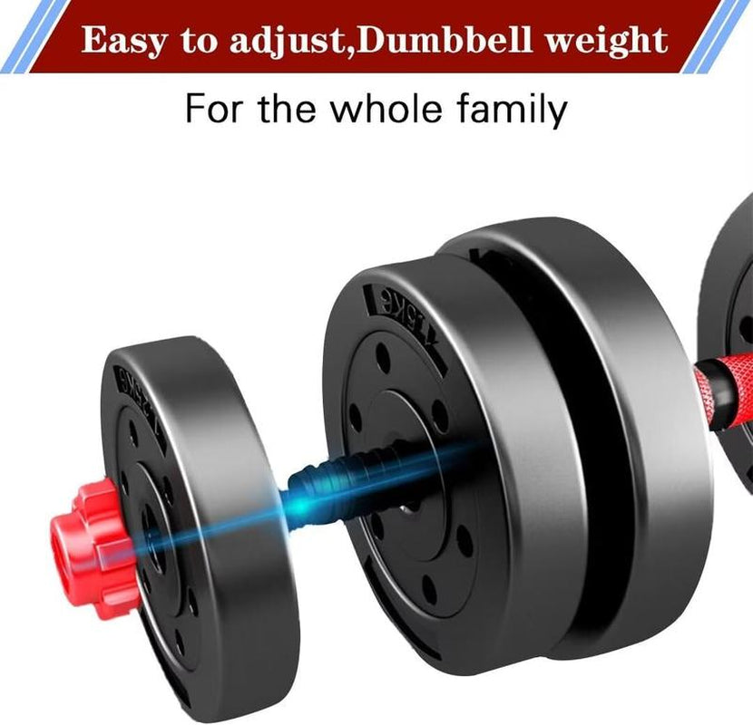 Adjustable-Dumbbells-Sets Convertible to Barbell a Pair of Lightweight for Home Gym