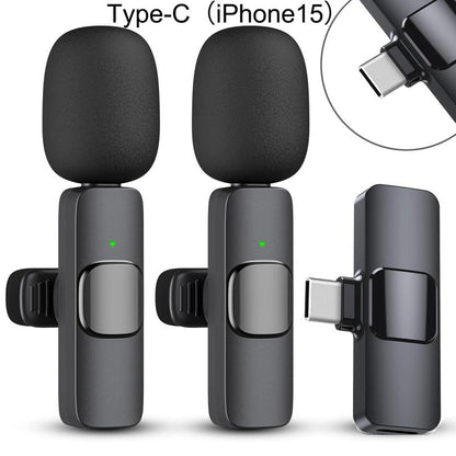 2 Pack Professional Wireless Mini Microphone for Iphone, Ipad Iphone 15, Ios and Android Devices for Video Recording, Vlog,Live Streaming