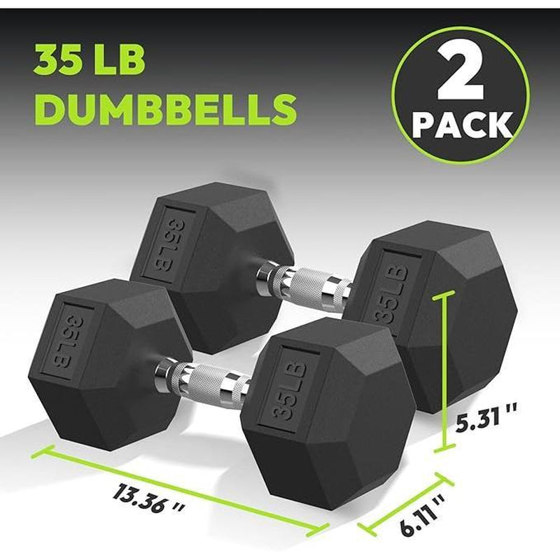 Hex Dumbbell - Rubber Encased Strength Training Hand Weights